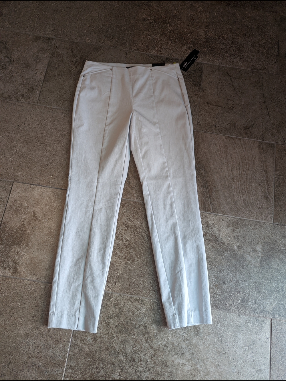 Women's Light Gray Tailored Stretch Ankle Dress Pants